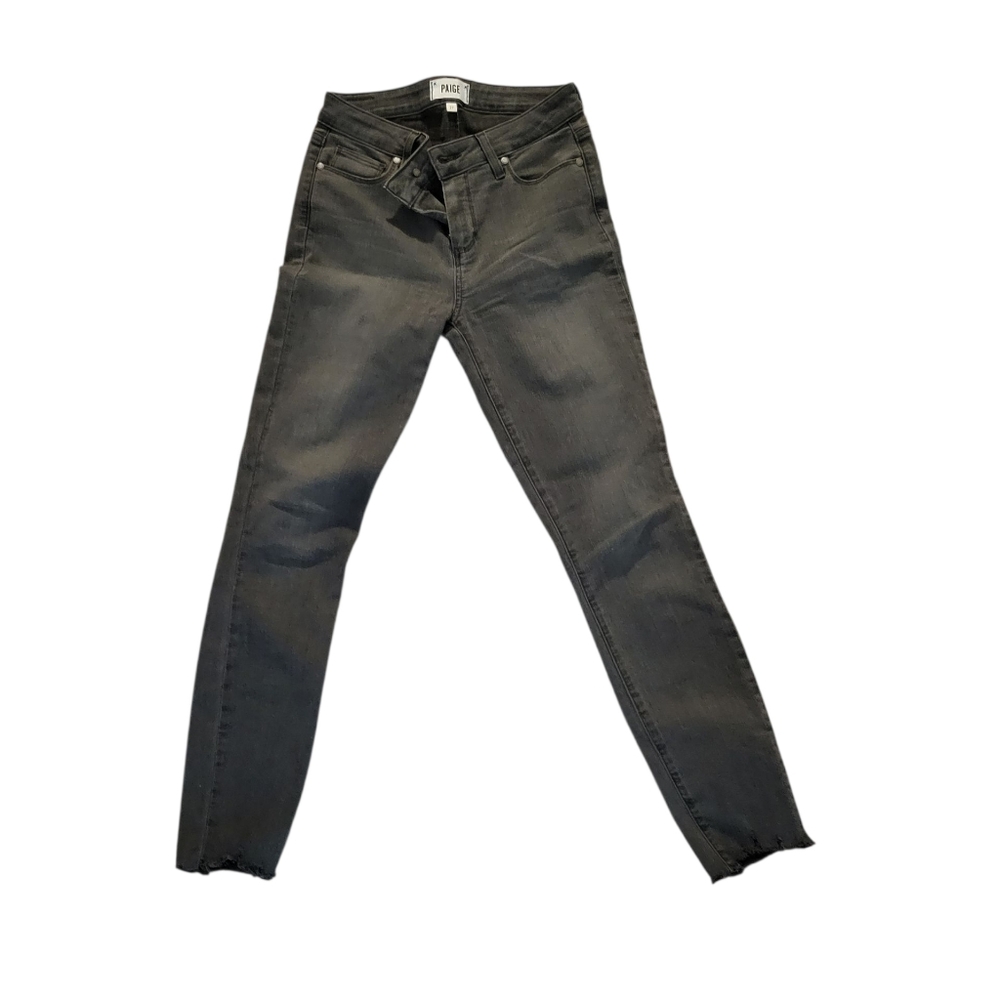 Paige Distressed Black Gray Jeans Pants